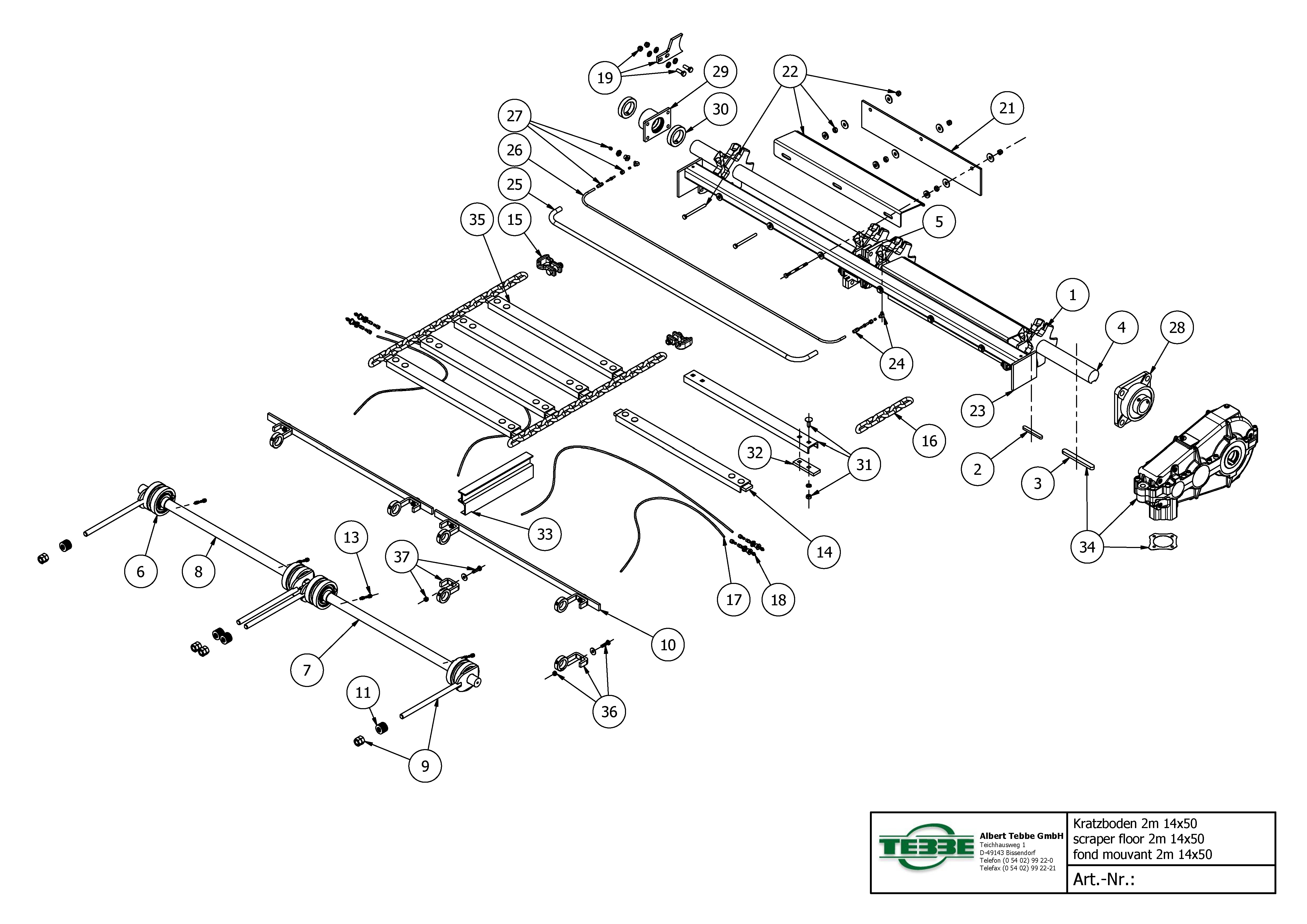 Bodemketting 2m 14x50